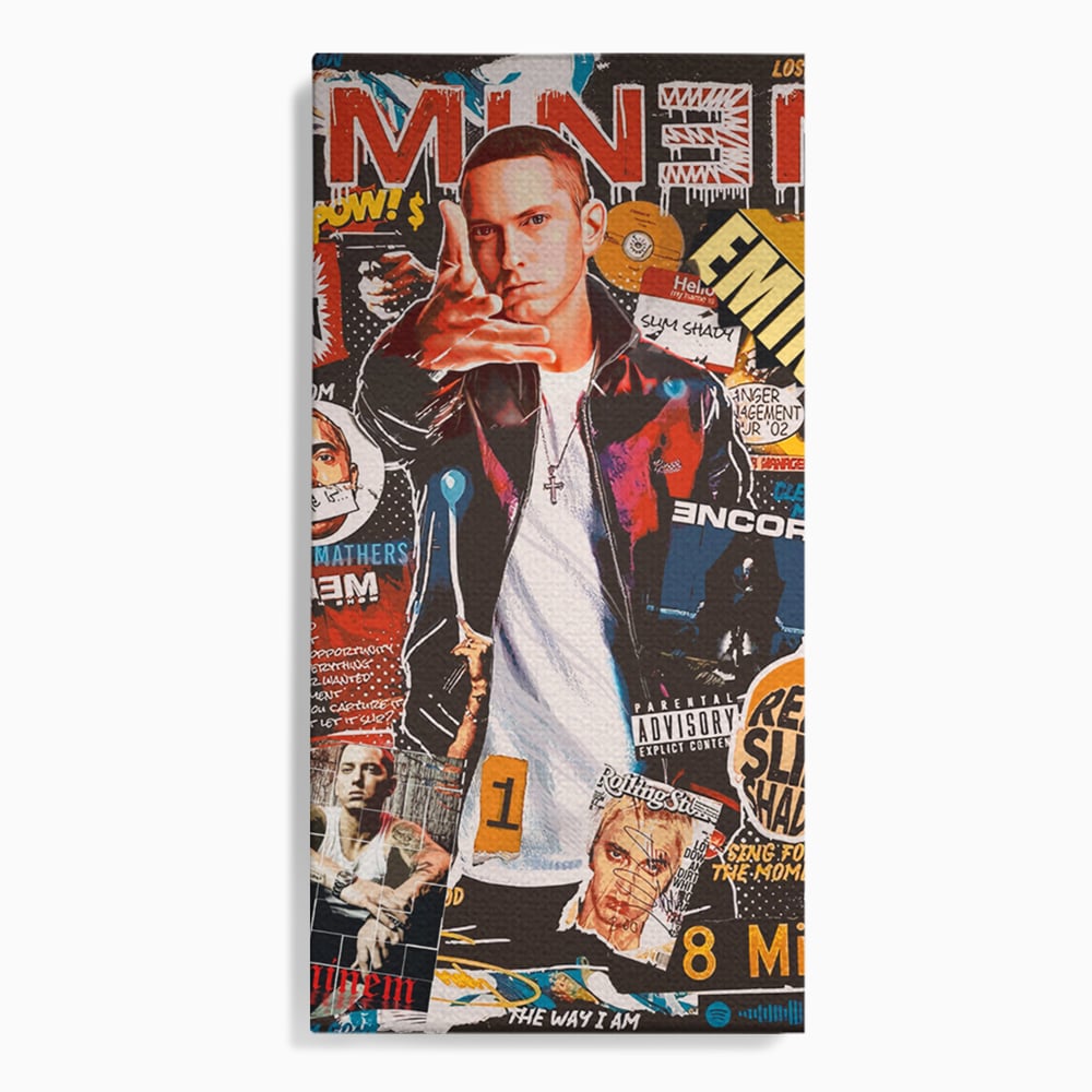 Tablou Canvas Premium LuxCanva® B1003, Eminem , Decorativ, Muzica, Vedete, Hip-Hop, Culori Vibrante