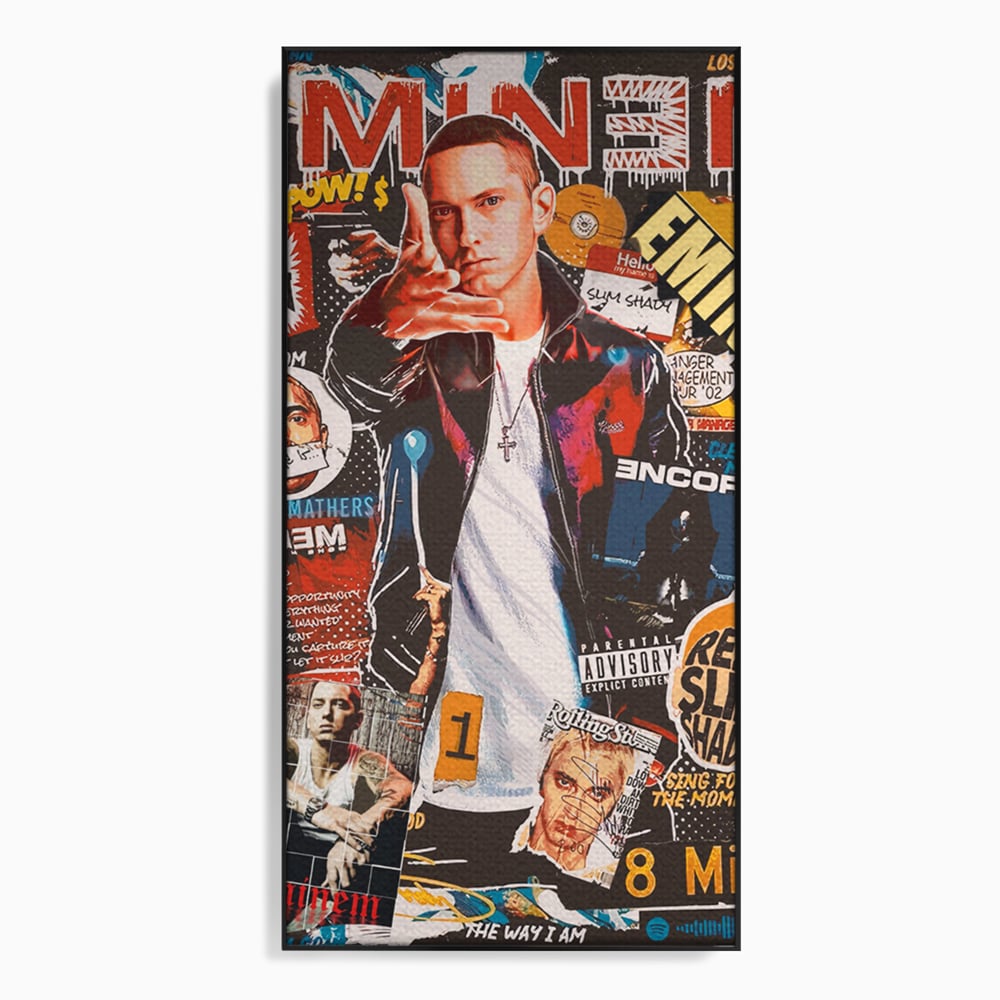 Tablou Canvas Premium LuxCanva® B1003, Eminem , Decorativ, Muzica, Vedete, Hip-Hop, Culori Vibrante