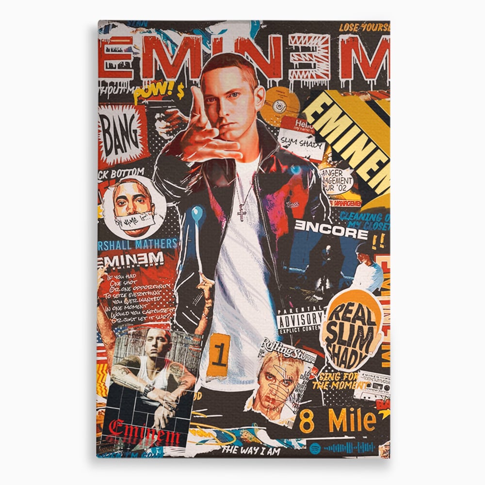 Tablou Canvas Premium LuxCanva® B1003, Eminem , Decorativ, Muzica, Vedete, Hip-Hop, Culori Vibrante