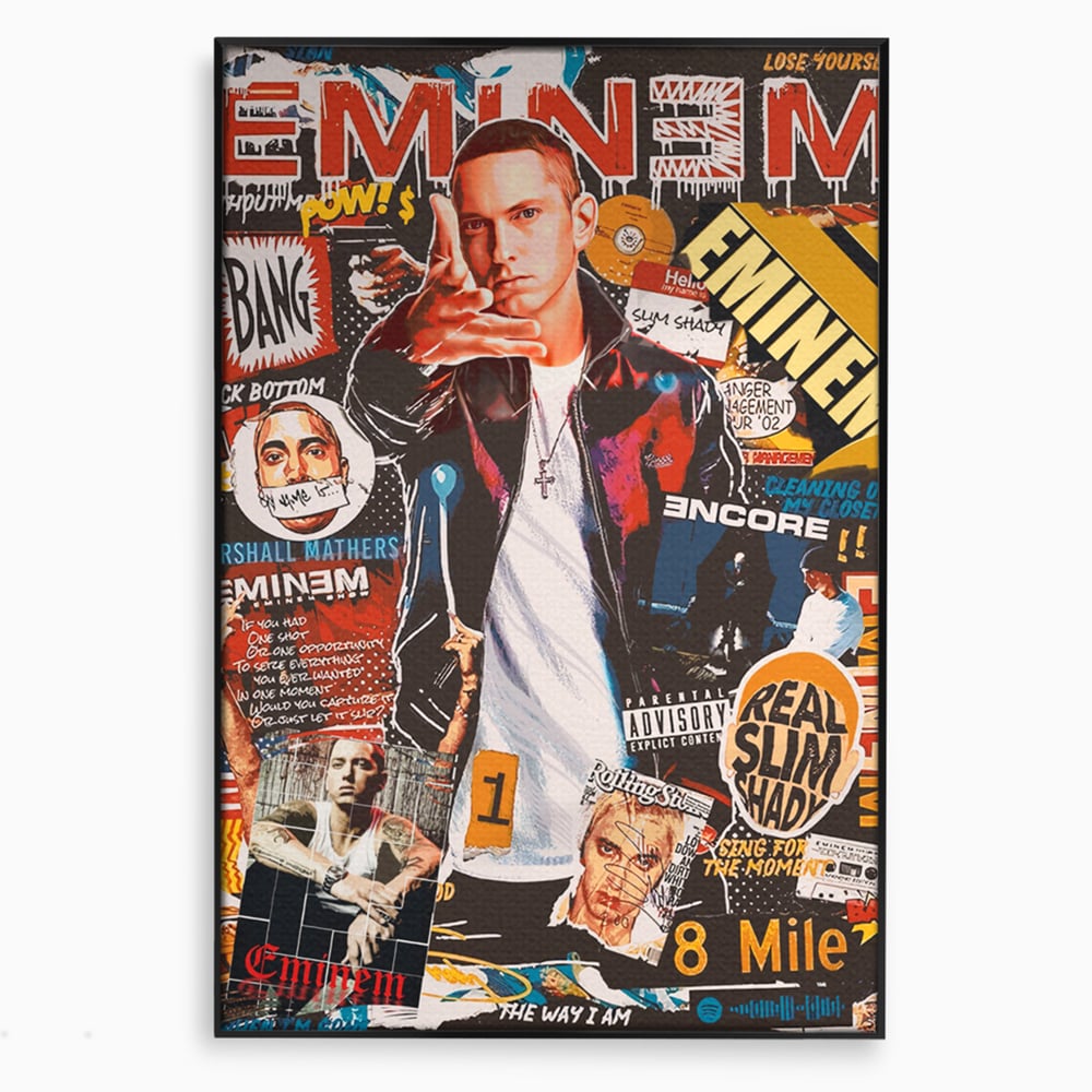 Tablou Canvas Premium LuxCanva® B1003, Eminem , Decorativ, Muzica, Vedete, Hip-Hop, Culori Vibrante