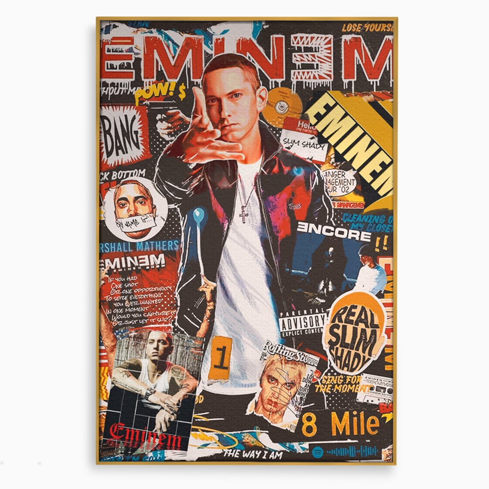Tablou Canvas Premium LuxCanva® B1003, Eminem , Decorativ, Muzica, Vedete, Hip-Hop, Culori Vibrante