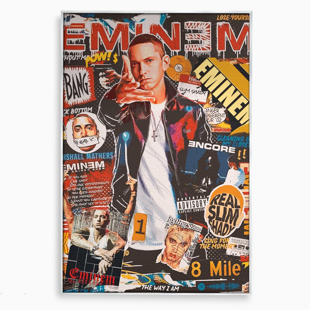 Tablou Canvas Premium LuxCanva® B1003, Eminem , Decorativ, Muzica, Vedete, Hip-Hop, Culori Vibrante