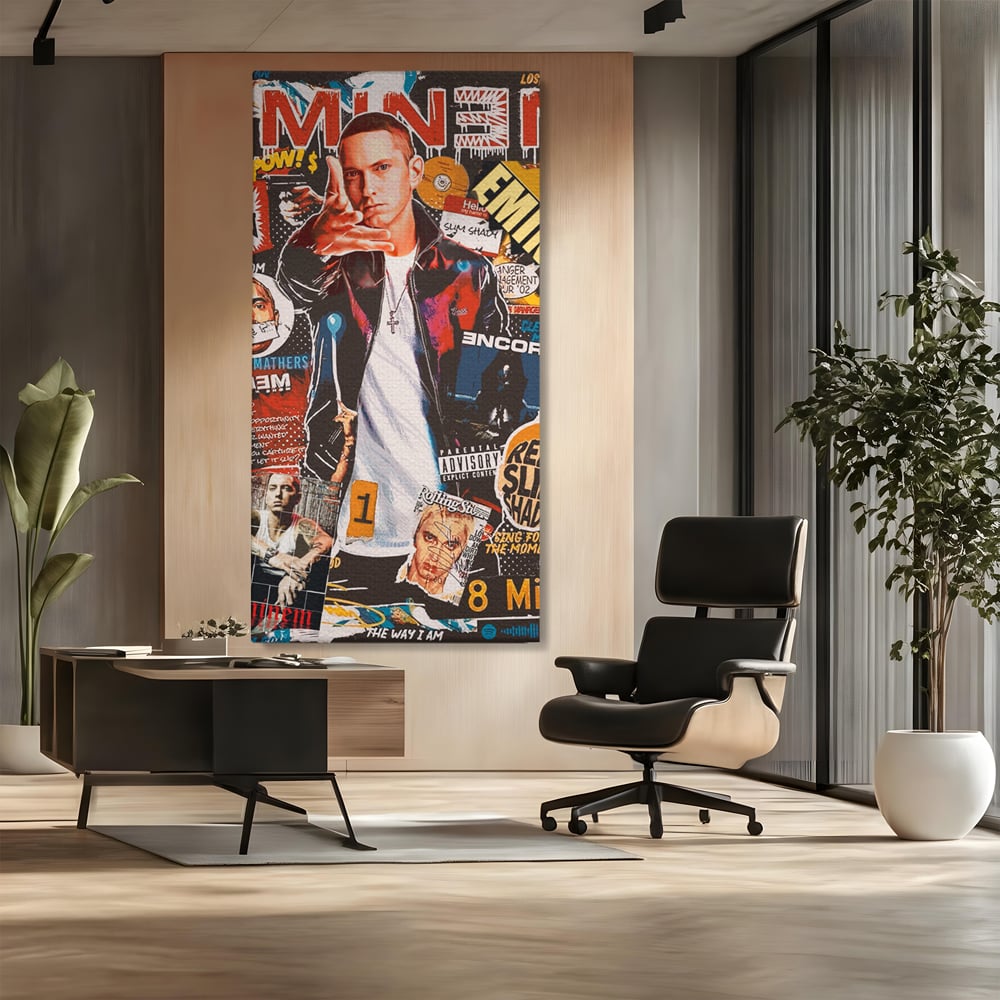 Tablou Canvas Premium LuxCanva® B1003, Eminem , Decorativ, Muzica, Vedete, Hip-Hop, Culori Vibrante