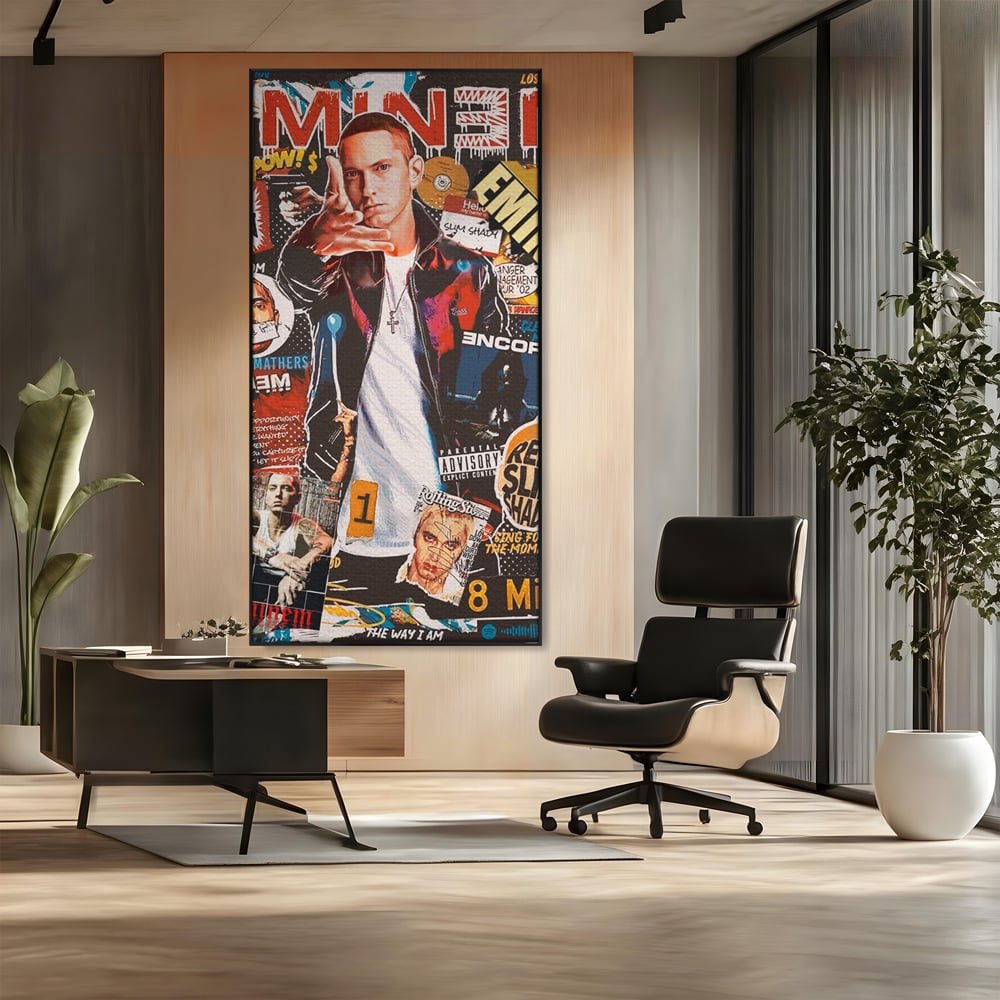Tablou Canvas Premium LuxCanva® B1003, Eminem , Decorativ, Muzica, Vedete, Hip-Hop, Culori Vibrante
