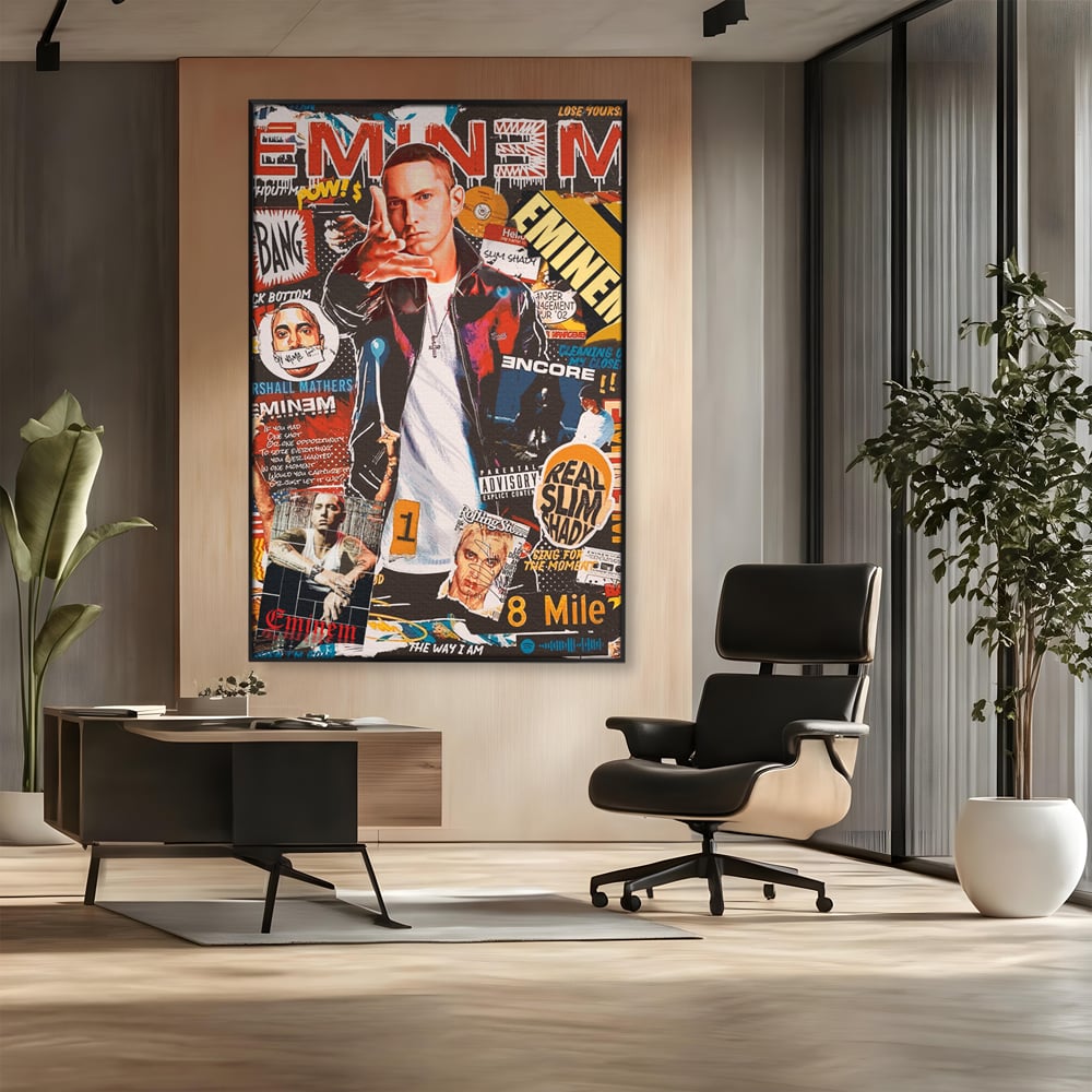Tablou Canvas Premium LuxCanva® B1003, Eminem , Decorativ, Muzica, Vedete, Hip-Hop, Culori Vibrante