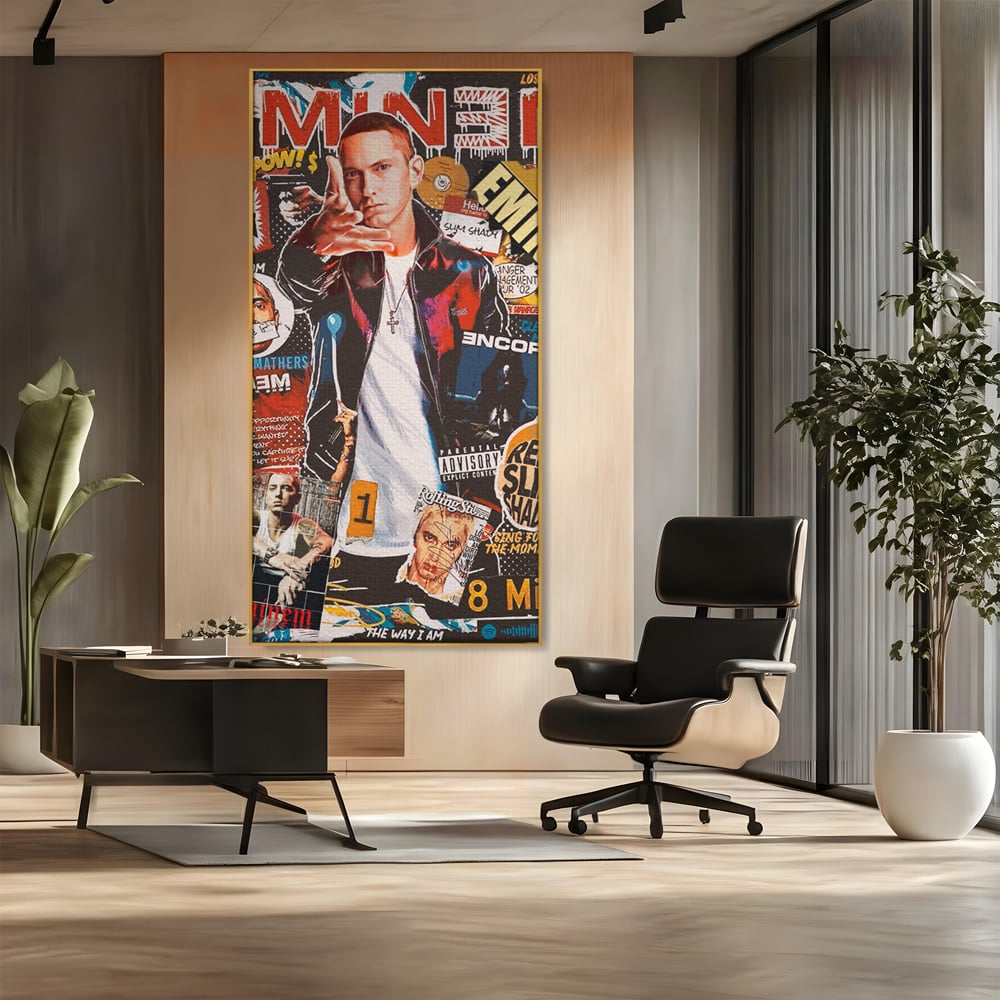 Tablou Canvas Premium LuxCanva® B1003, Eminem , Decorativ, Muzica, Vedete, Hip-Hop, Culori Vibrante