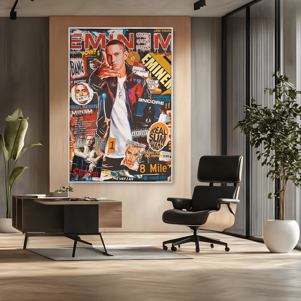 Tablou Canvas Premium LuxCanva® B1003, Eminem , Decorativ, Muzica, Vedete, Hip-Hop, Culori Vibrante