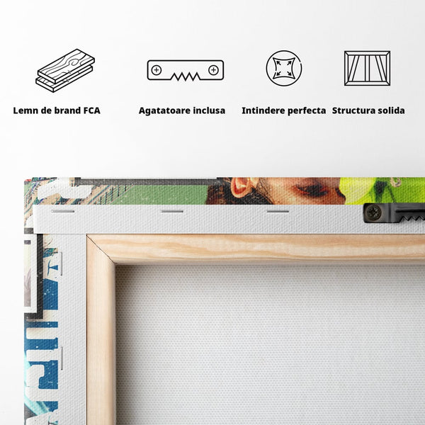 Tablou Canvas Premium LuxCanva® B1004, Roger Federer , Decorativ, Sportiv, Vedete, Tenis, Campioni, Culori Vibrante