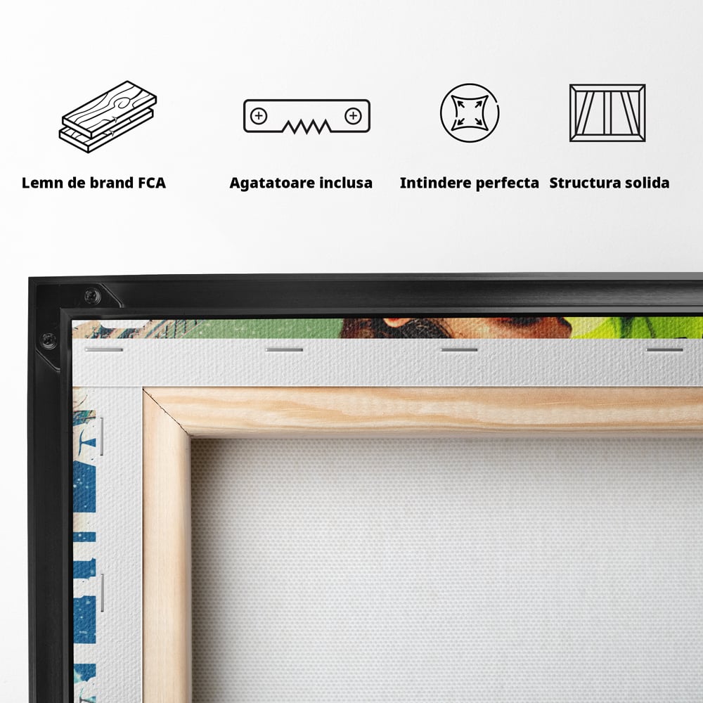 Tablou Canvas Premium LuxCanva® B1004, Roger Federer , Decorativ, Sportiv, Vedete, Tenis, Campioni, Culori Vibrante