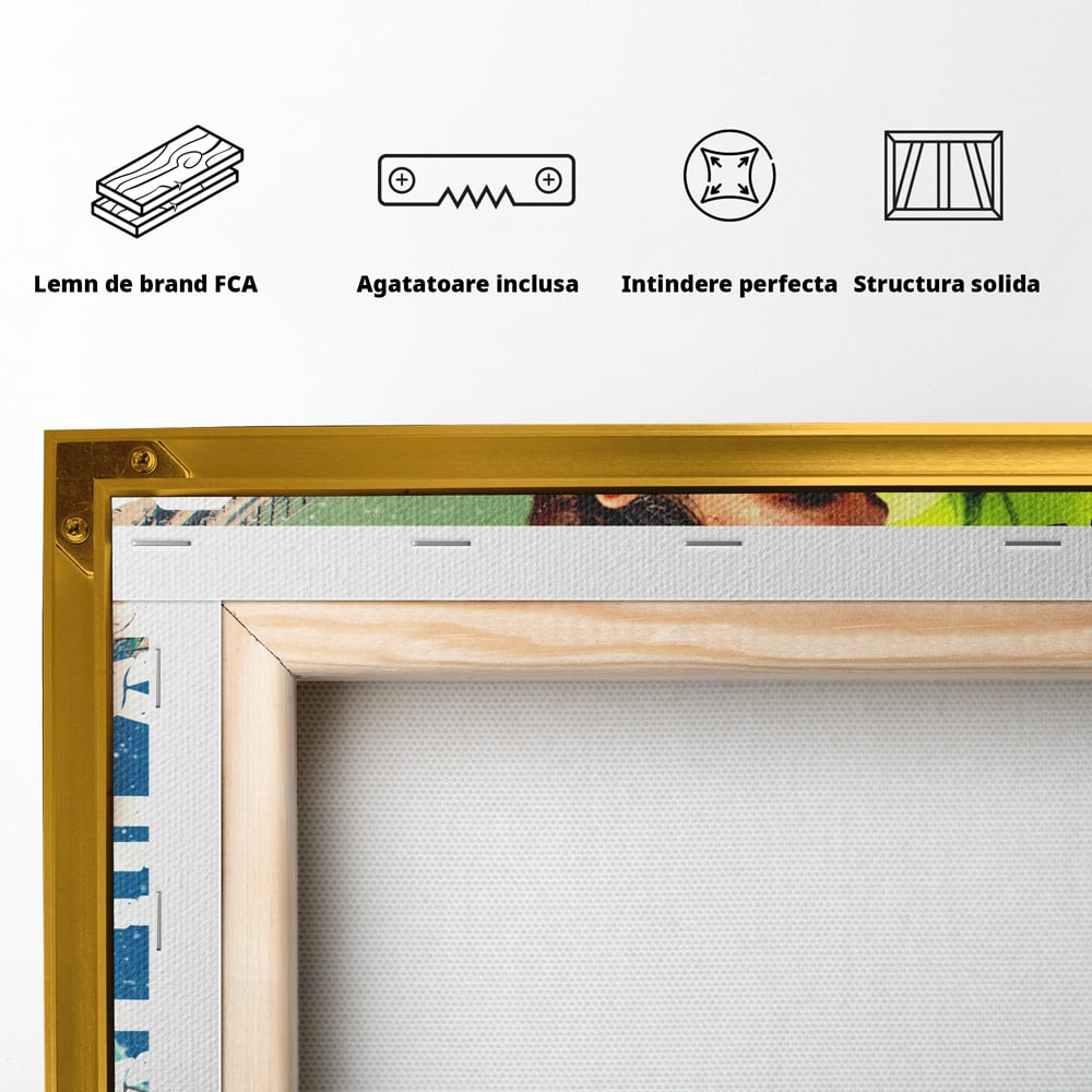 Tablou Canvas Premium LuxCanva® B1004, Roger Federer , Decorativ, Sportiv, Vedete, Tenis, Campioni, Culori Vibrante