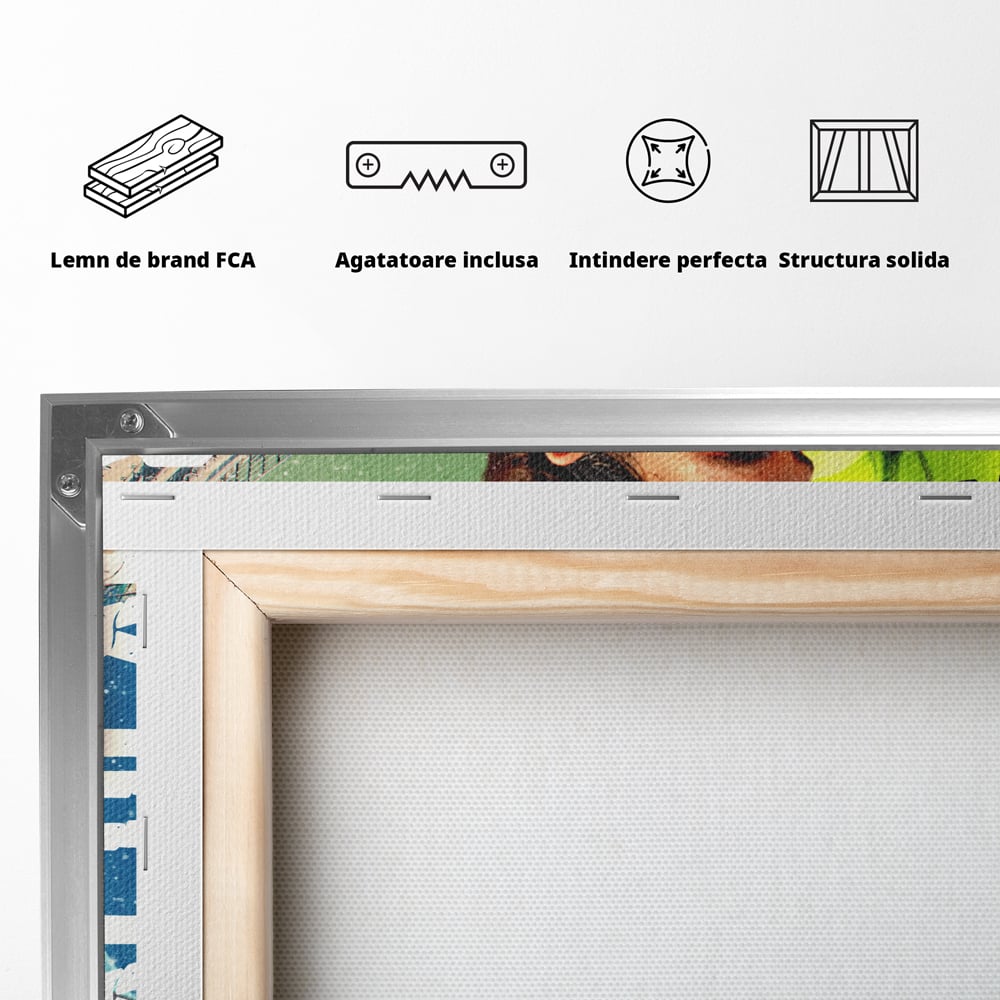 Tablou Canvas Premium LuxCanva® B1004, Roger Federer , Decorativ, Sportiv, Vedete, Tenis, Campioni, Culori Vibrante