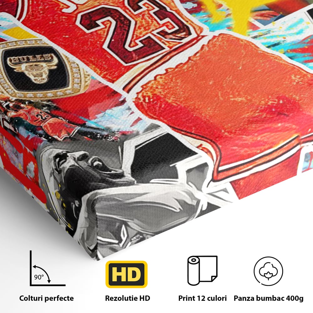 Leinwand Premium Canvas Wandkunst, LuxCanva® B1006, Michael Jordan, Basketball, Motivation, Sport, Slam Dunk, lebendige Farben