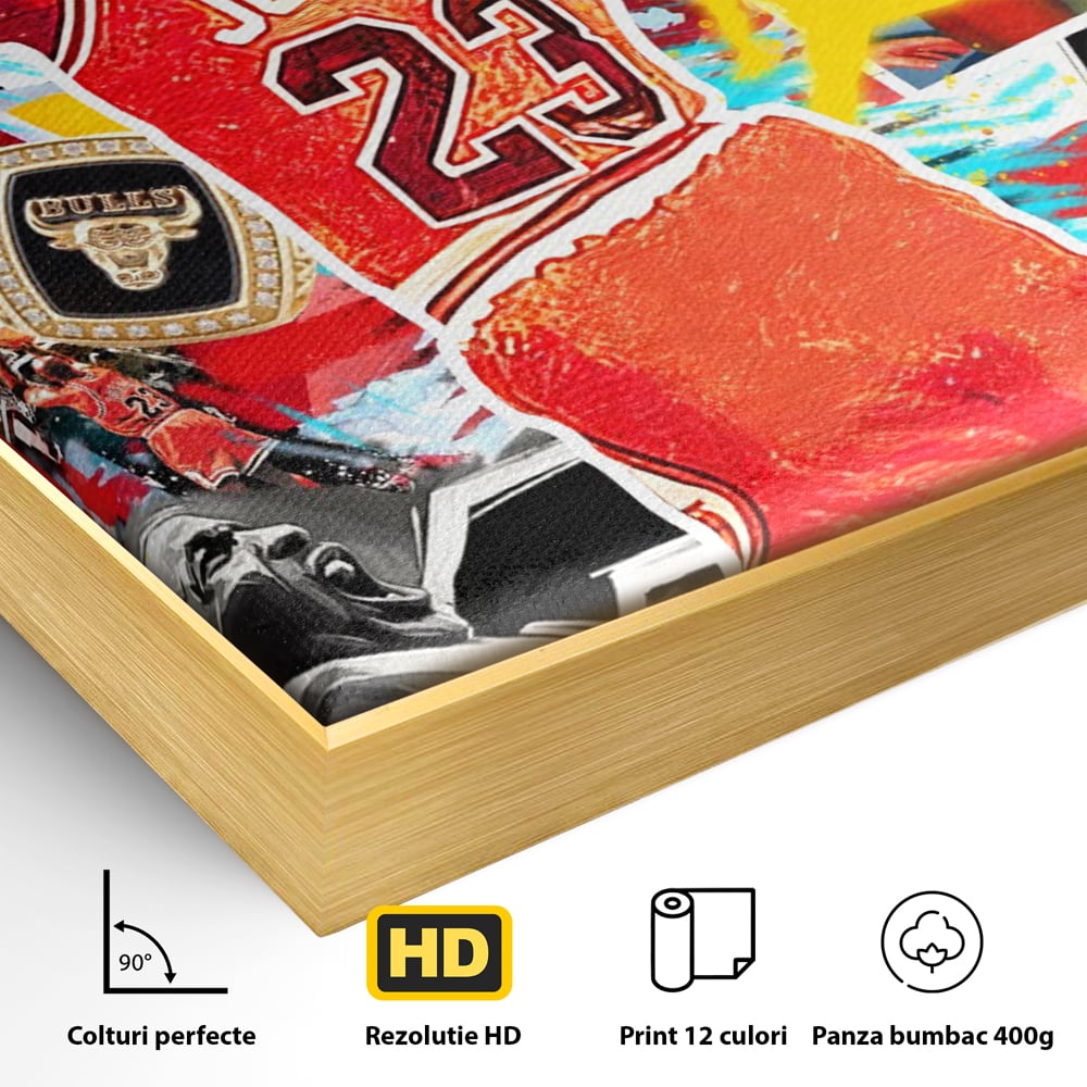 Leinwand Premium Canvas Wandkunst, LuxCanva® B1006, Michael Jordan, Basketball, Motivation, Sport, Slam Dunk, lebendige Farben