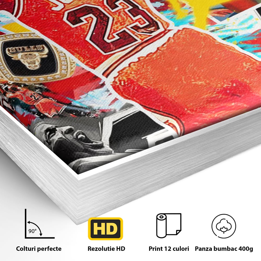 Leinwand Premium Canvas Wandkunst, LuxCanva® B1006, Michael Jordan, Basketball, Motivation, Sport, Slam Dunk, lebendige Farben
