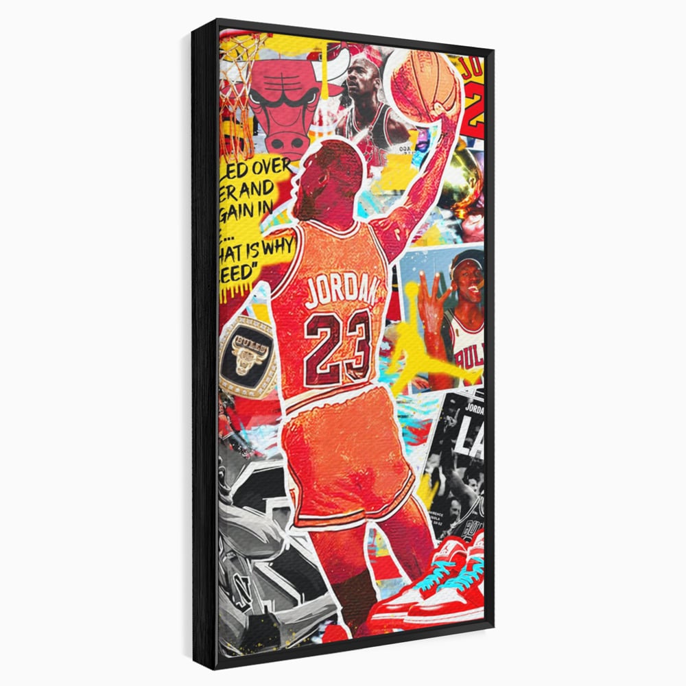 Leinwand Premium Canvas Wandkunst, LuxCanva® B1006, Michael Jordan, Basketball, Motivation, Sport, Slam Dunk, lebendige Farben
