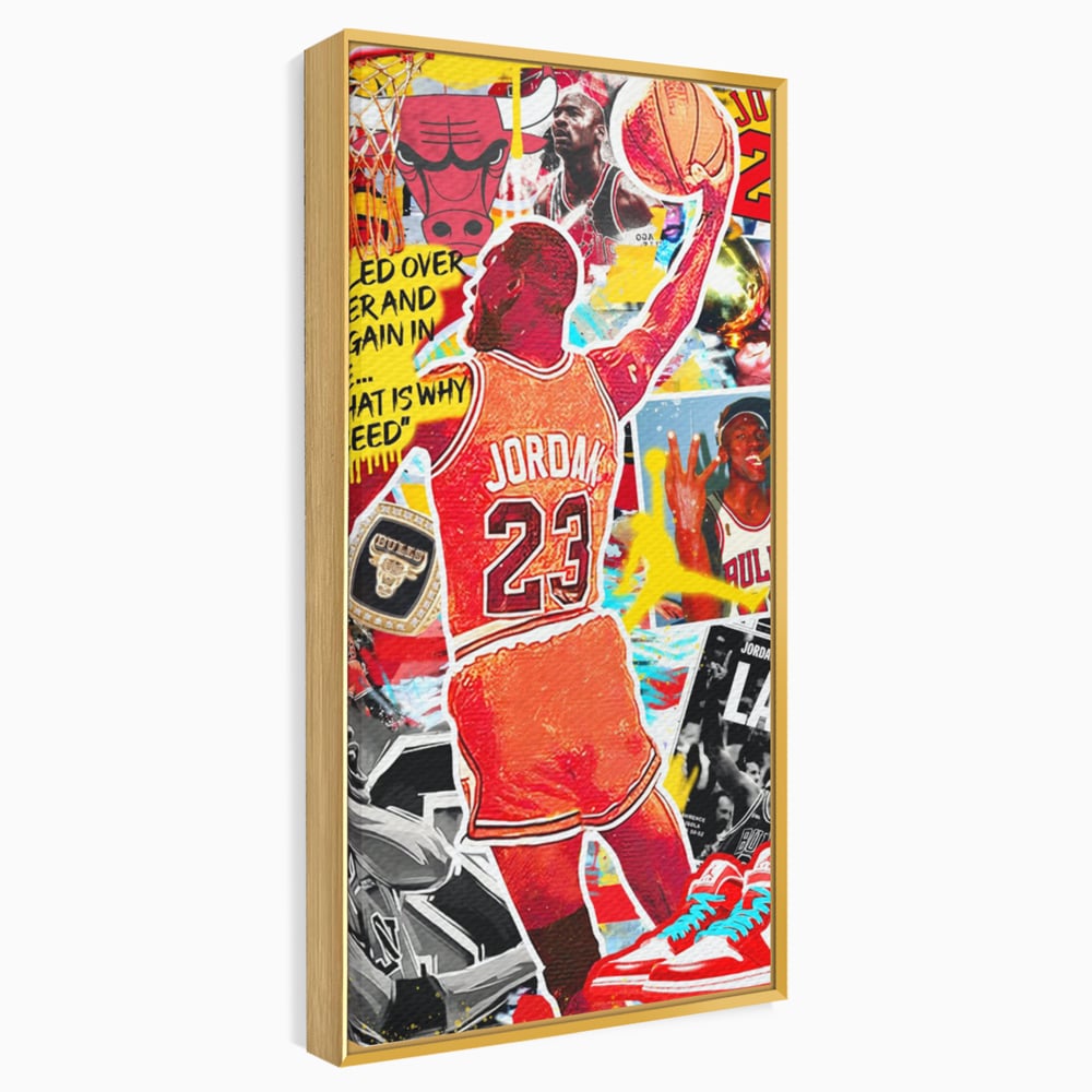 Leinwand Premium Canvas Wandkunst, LuxCanva® B1006, Michael Jordan, Basketball, Motivation, Sport, Slam Dunk, lebendige Farben