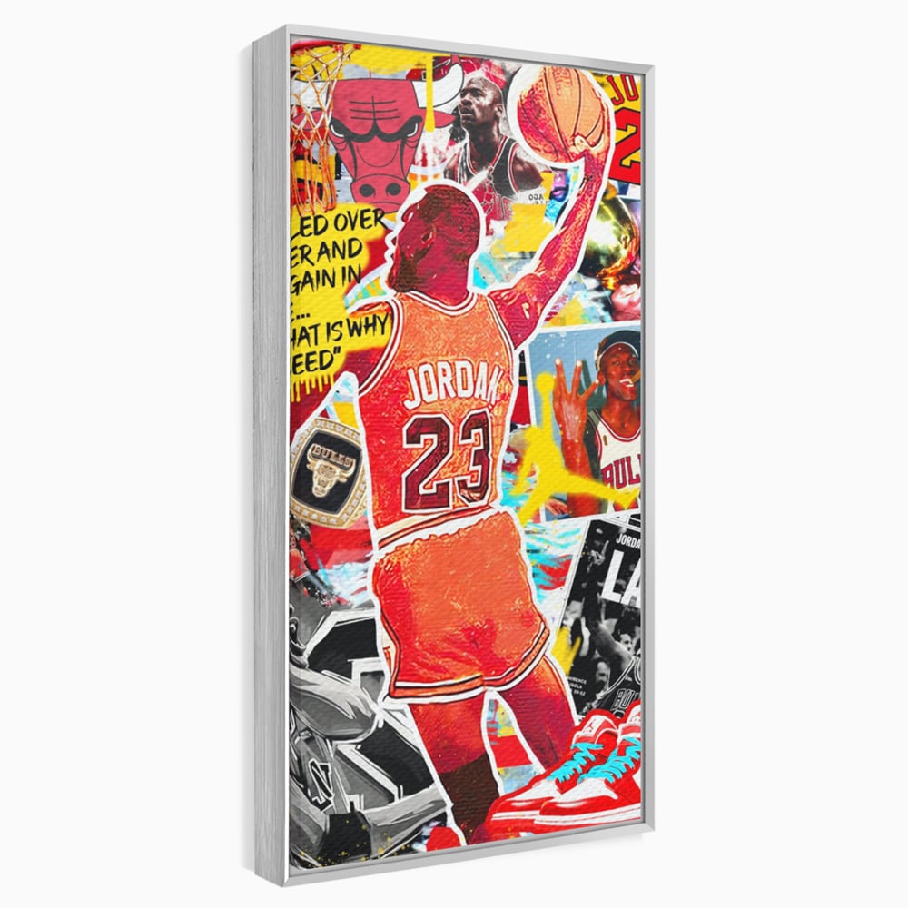 Leinwand Premium Canvas Wandkunst, LuxCanva® B1006, Michael Jordan, Basketball, Motivation, Sport, Slam Dunk, lebendige Farben