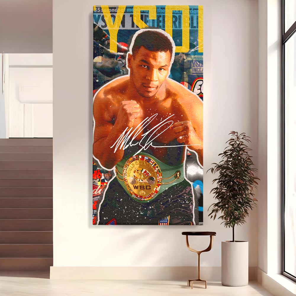 Tablou Canvas Premium LuxCanva® B1008, Mike Tyson , Sportivi, Box, Pugilist, Culori Vibrante