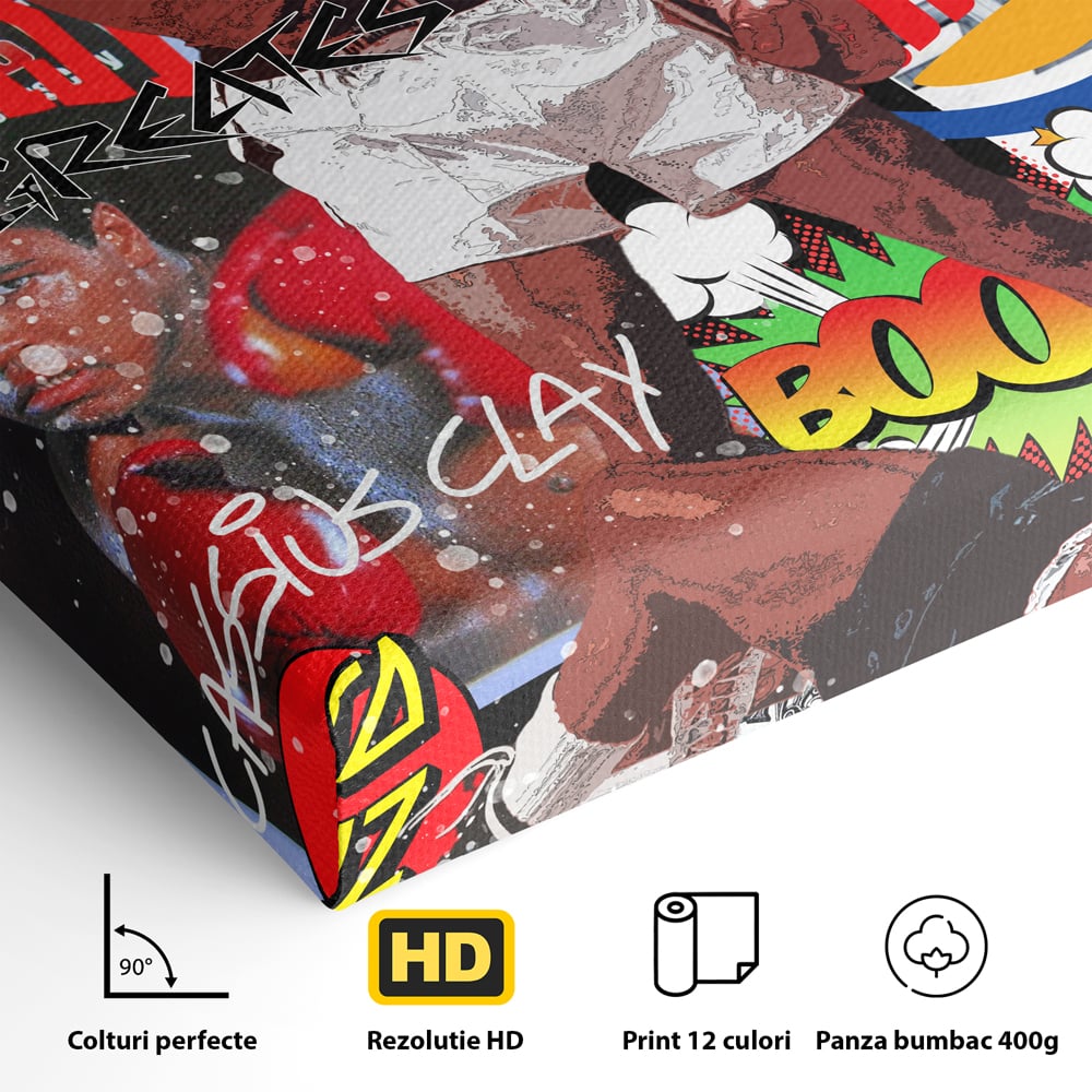 Tablou Canvas Premium LuxCanva® B1009, Muhammad Ali , Sportivi, Box, Pugilist, Motivational, Culori Vibrante