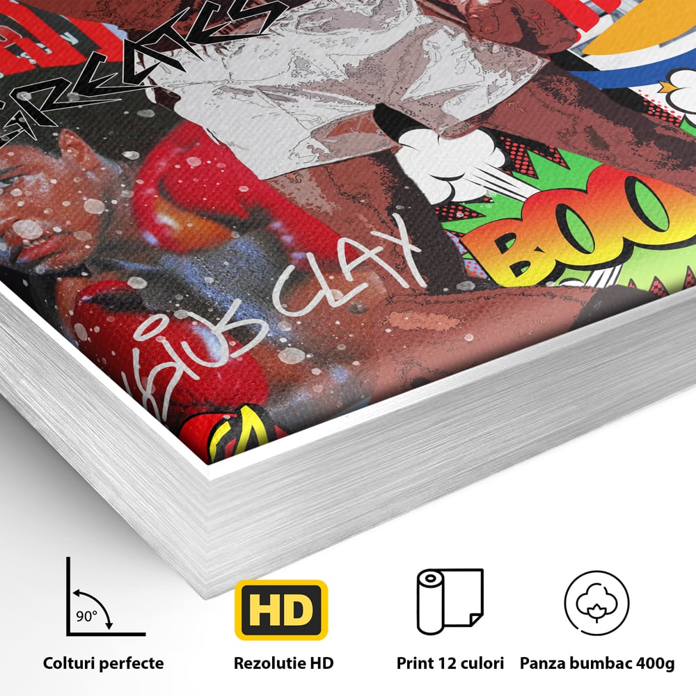 Tablou Canvas Premium LuxCanva® B1009, Muhammad Ali , Sportivi, Box, Pugilist, Motivational, Culori Vibrante