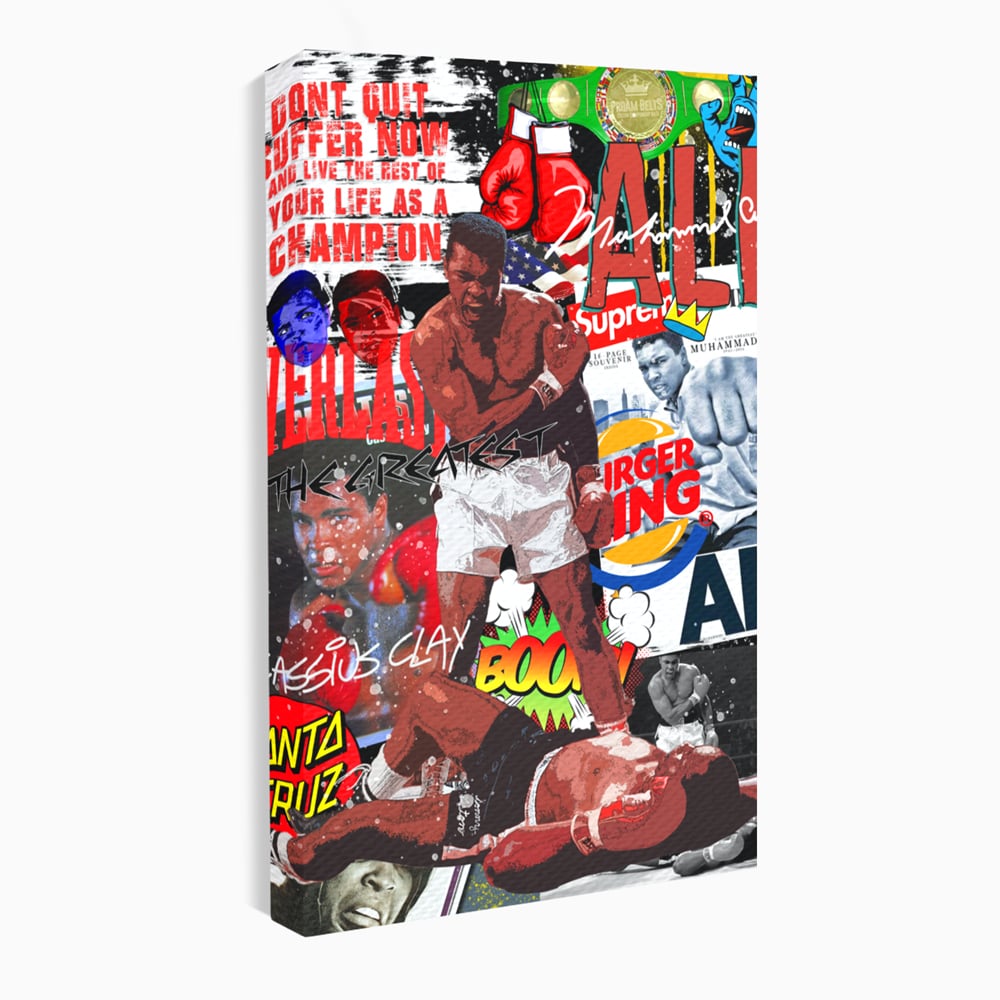 Tablou Canvas Premium LuxCanva® B1009, Muhammad Ali , Sportivi, Box, Pugilist, Motivational, Culori Vibrante