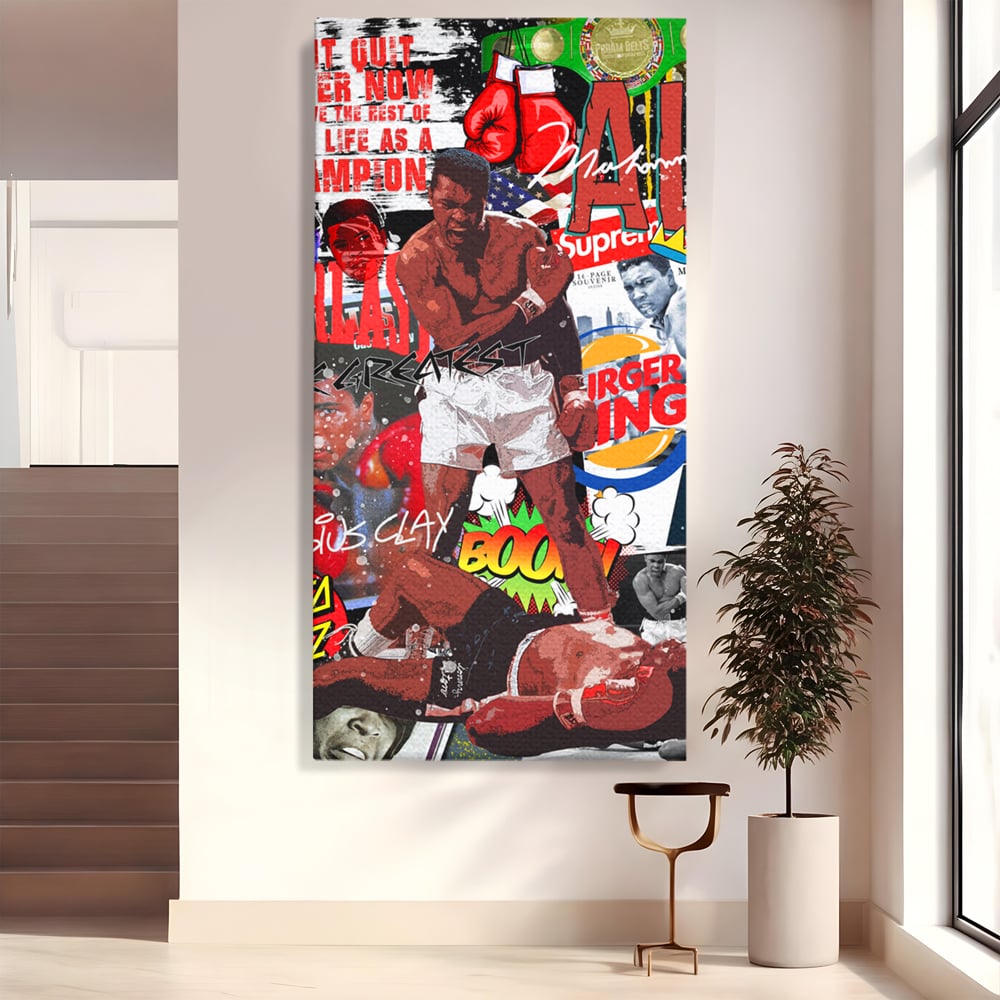 Tablou Canvas Premium LuxCanva® B1009, Muhammad Ali , Sportivi, Box, Pugilist, Motivational, Culori Vibrante