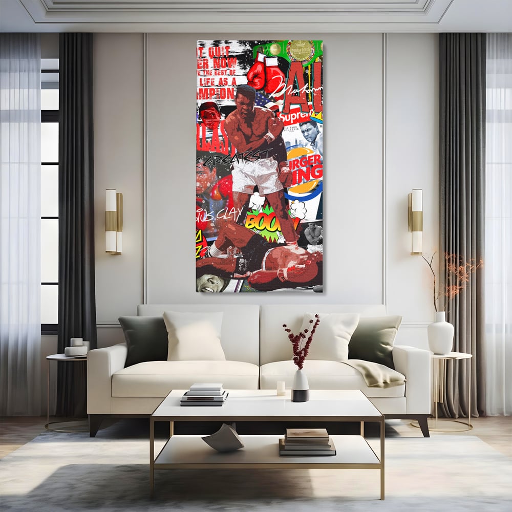 Tablou Canvas Premium LuxCanva® B1009, Muhammad Ali , Sportivi, Box, Pugilist, Motivational, Culori Vibrante