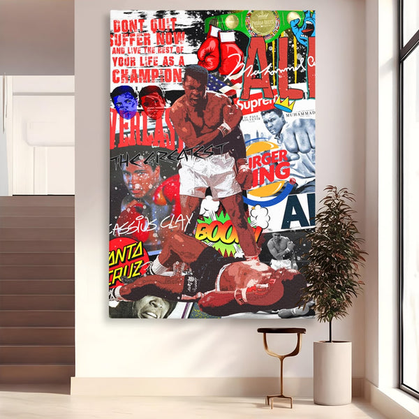 Tablou Canvas Premium LuxCanva® B1009, Muhammad Ali , Sportivi, Box, Pugilist, Motivational, Culori Vibrante