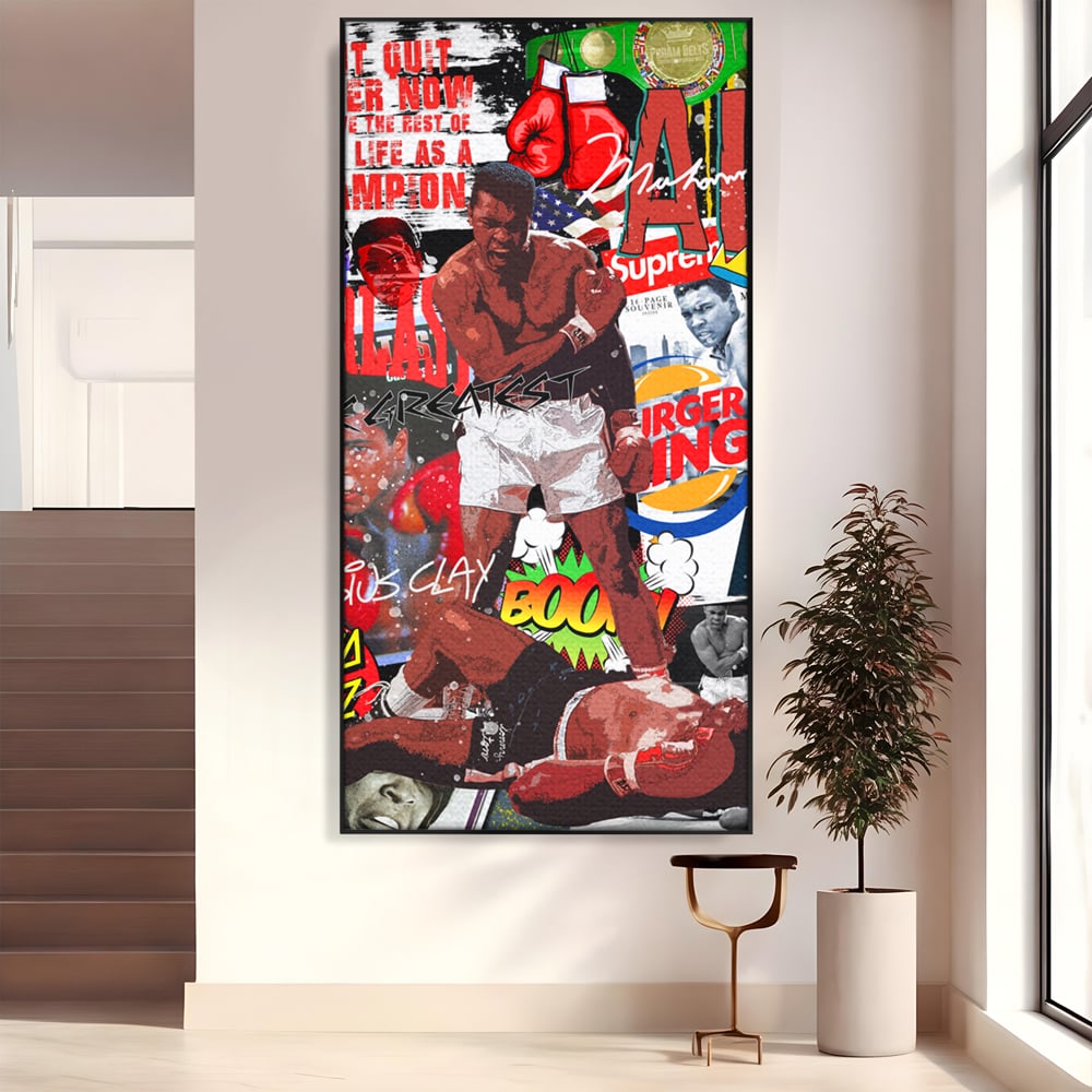 Tablou Canvas Premium LuxCanva® B1009, Muhammad Ali , Sportivi, Box, Pugilist, Motivational, Culori Vibrante