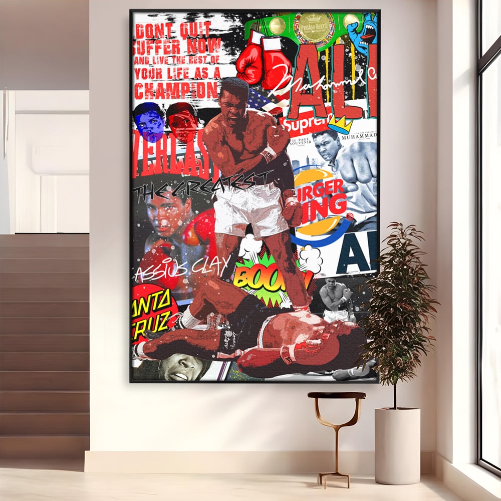Tablou Canvas Premium LuxCanva® B1009, Muhammad Ali , Sportivi, Box, Pugilist, Motivational, Culori Vibrante