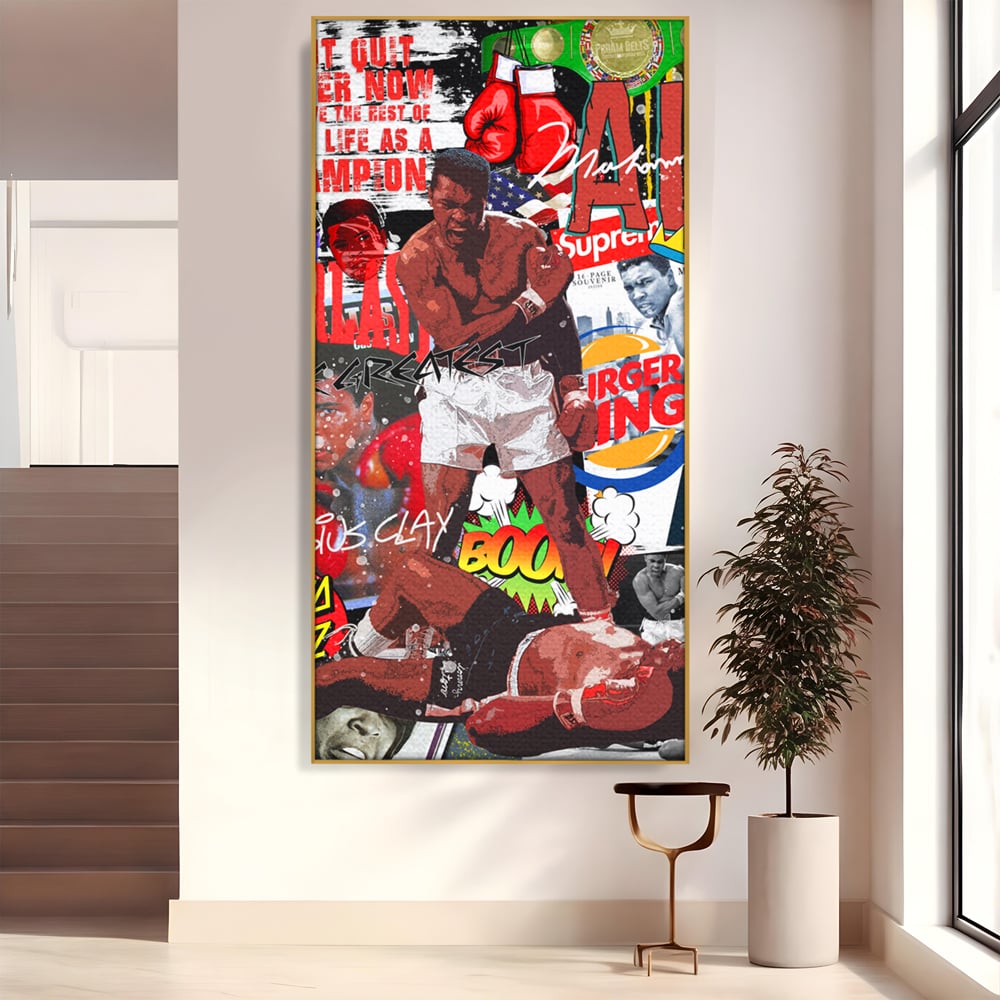 Tablou Canvas Premium LuxCanva® B1009, Muhammad Ali , Sportivi, Box, Pugilist, Motivational, Culori Vibrante