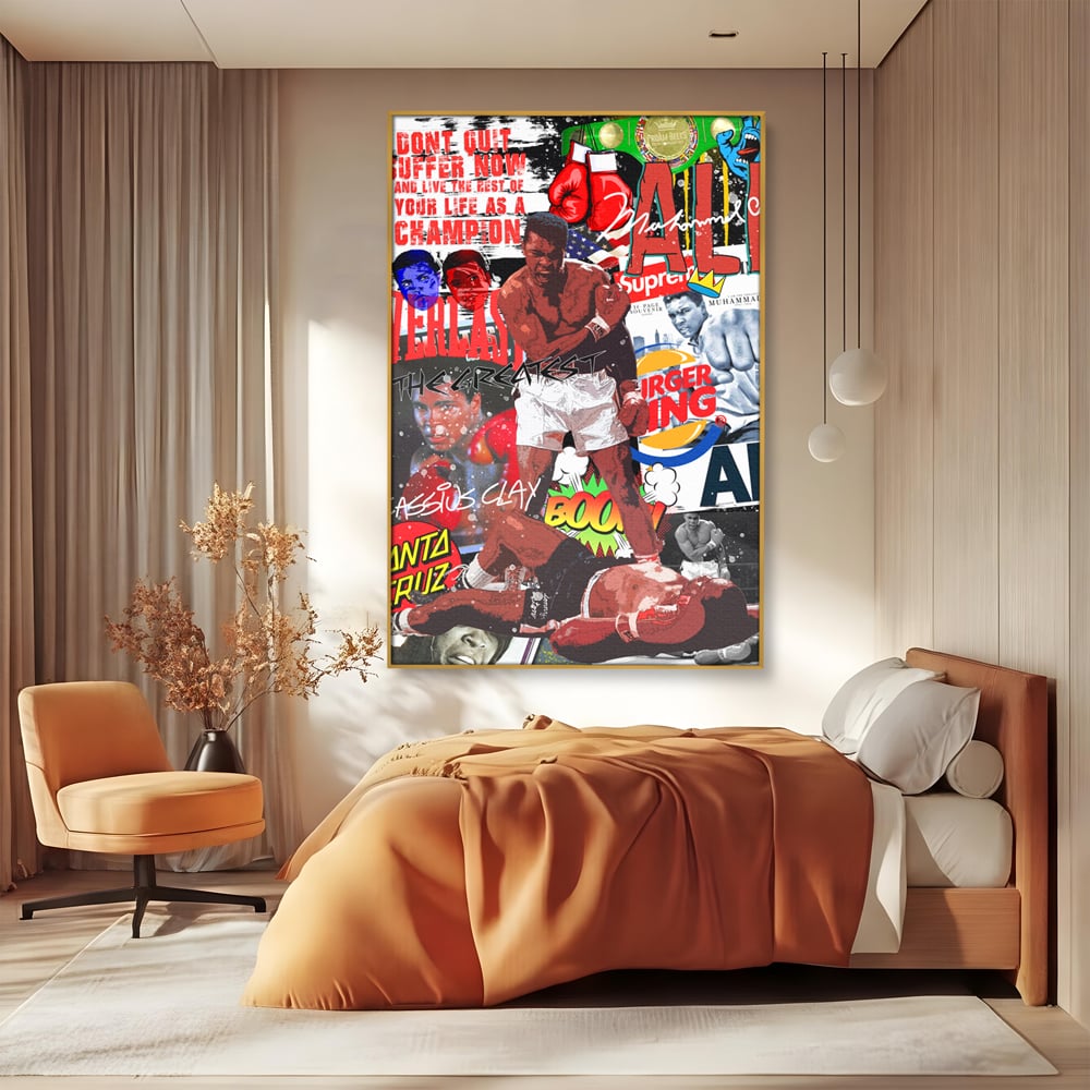 Tablou Canvas Premium LuxCanva® B1009, Muhammad Ali , Sportivi, Box, Pugilist, Motivational, Culori Vibrante
