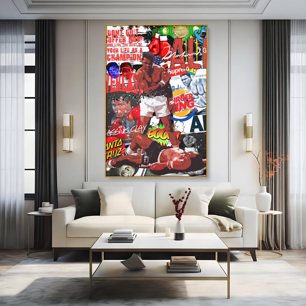 Tablou Canvas Premium LuxCanva® B1009, Muhammad Ali , Sportivi, Box, Pugilist, Motivational, Culori Vibrante