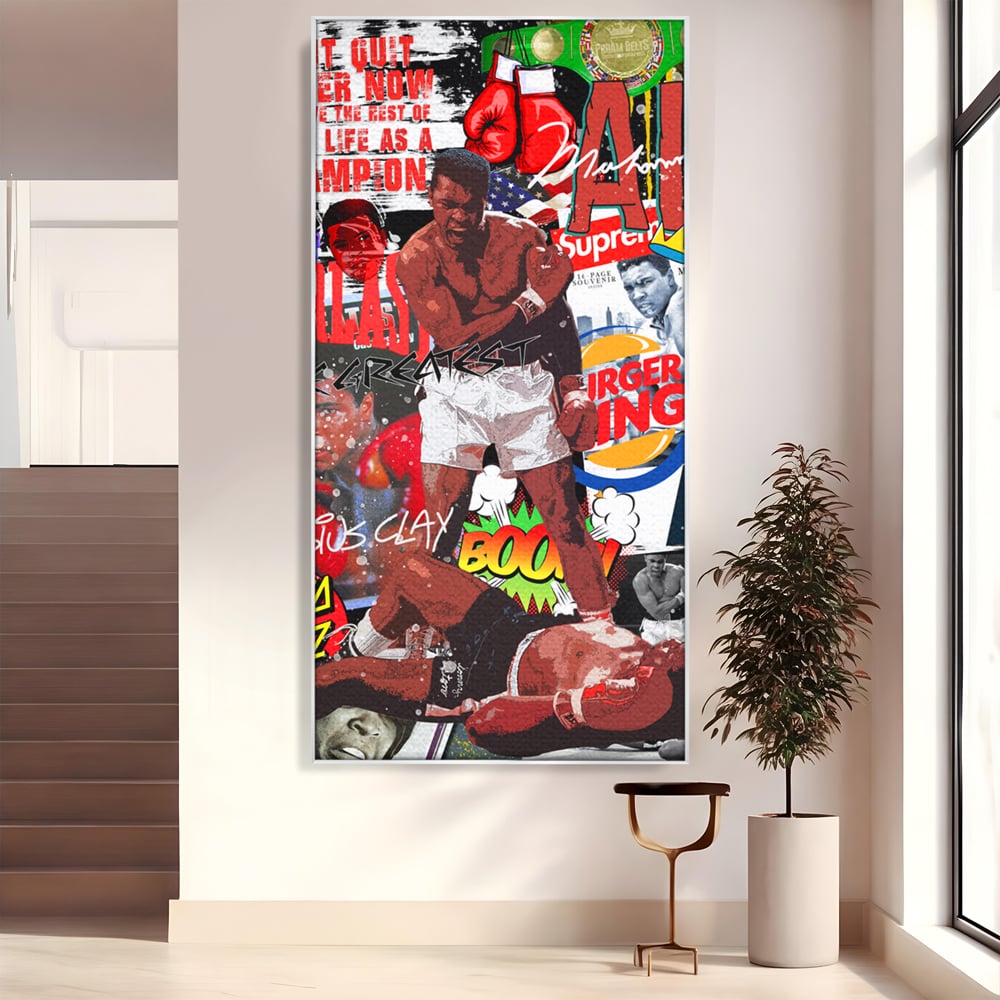 Tablou Canvas Premium LuxCanva® B1009, Muhammad Ali , Sportivi, Box, Pugilist, Motivational, Culori Vibrante