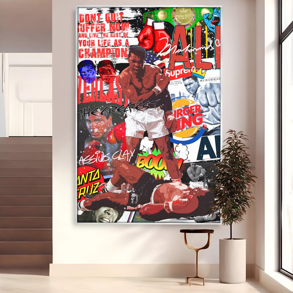 Tablou Canvas Premium LuxCanva® B1009, Muhammad Ali , Sportivi, Box, Pugilist, Motivational, Culori Vibrante