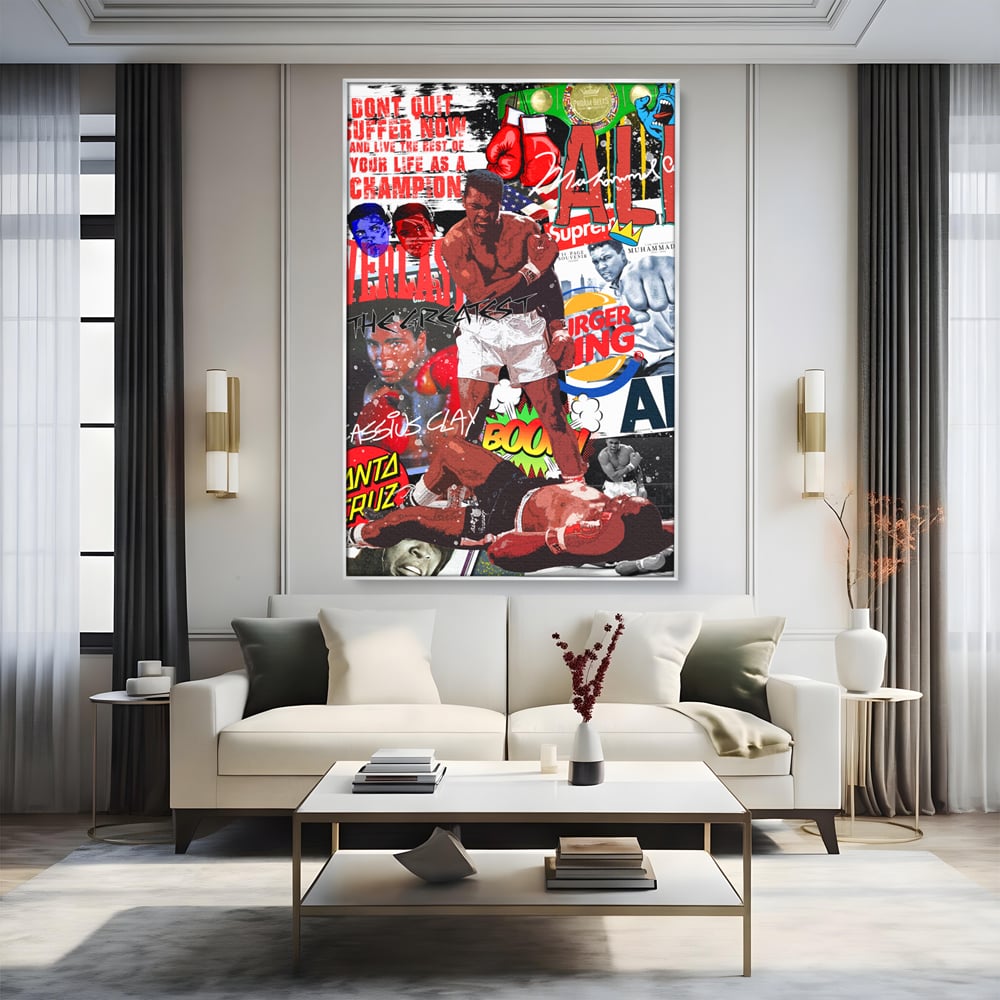 Tablou Canvas Premium LuxCanva® B1009, Muhammad Ali , Sportivi, Box, Pugilist, Motivational, Culori Vibrante