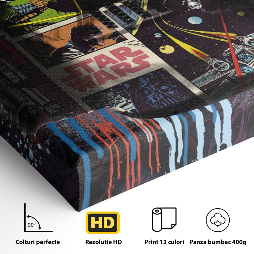 Tablou Canvas Premium, LuxCanva® B1013, Star Wars, Serial, Disney, Univers, Darth Vader, Culori Vibrante