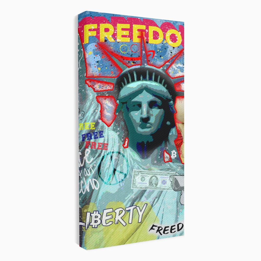 Tablou Canvas Premium LuxCanva® B1014, Statuia Libertatii , Motivational, America, Zeita Libertatii, Culori Vibrante
