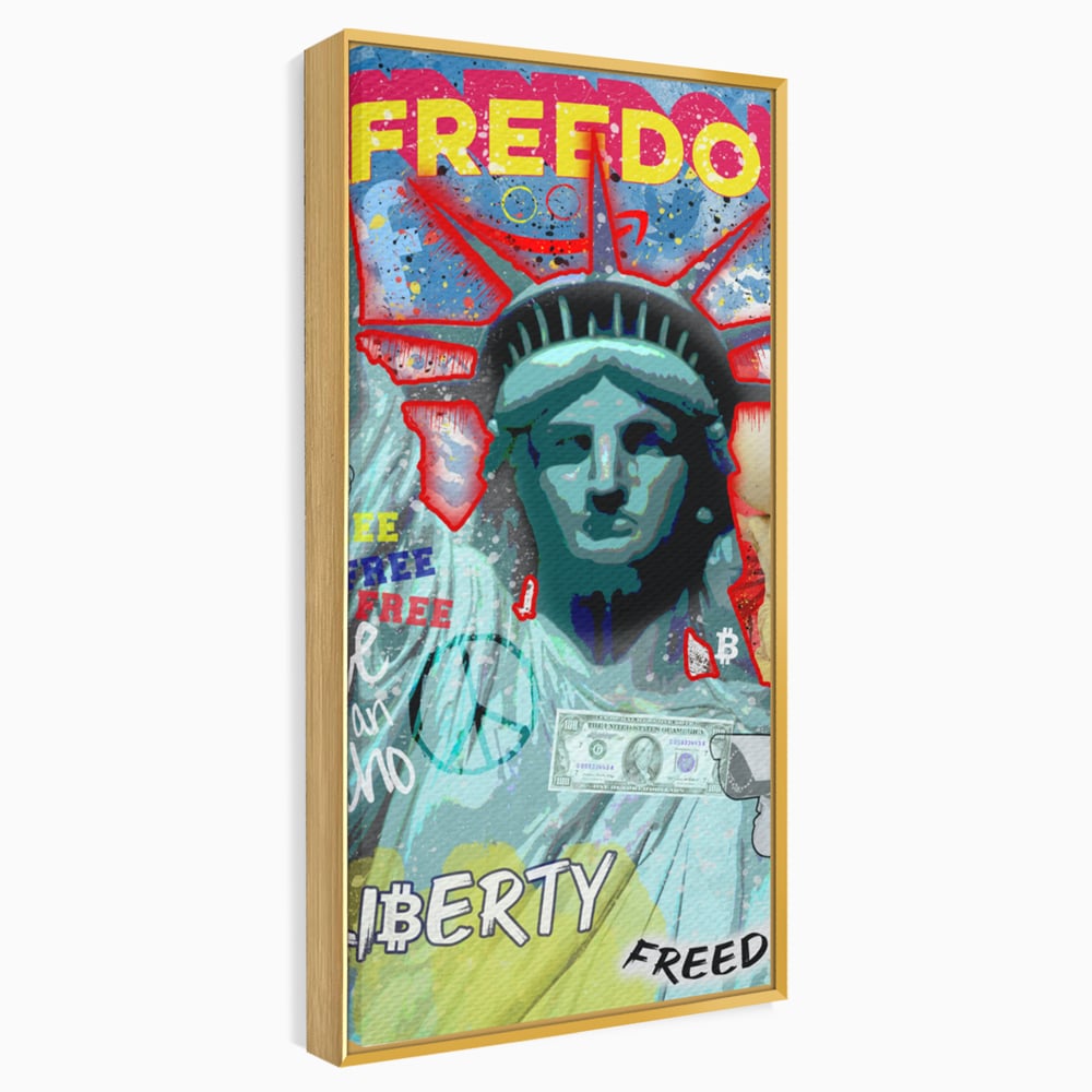 Tablou Canvas Premium LuxCanva® B1014, Statuia Libertatii , Motivational, America, Zeita Libertatii, Culori Vibrante