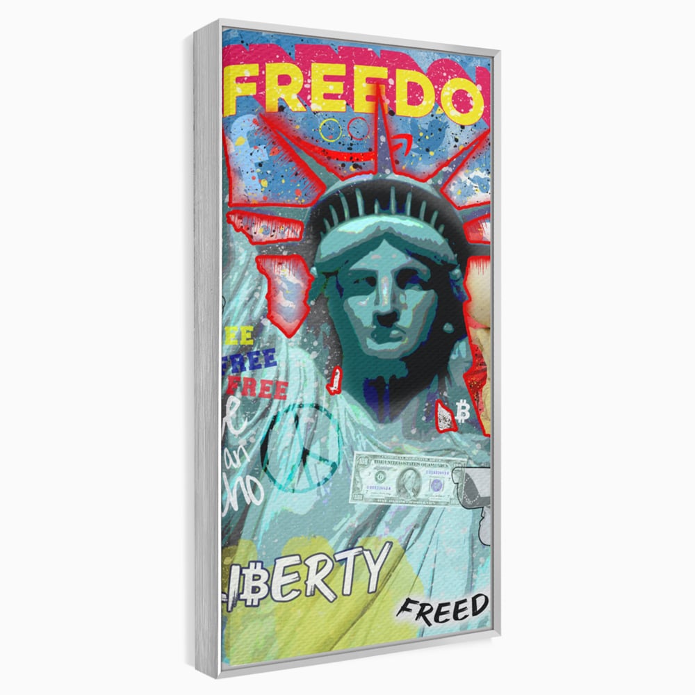 Tablou Canvas Premium LuxCanva® B1014, Statuia Libertatii , Motivational, America, Zeita Libertatii, Culori Vibrante