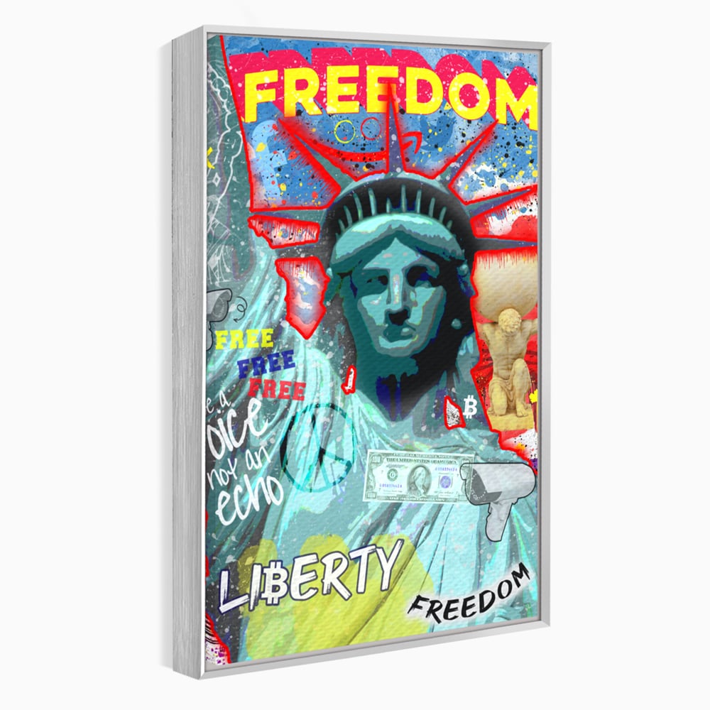 Tablou Canvas Premium LuxCanva® B1014, Statuia Libertatii , Motivational, America, Zeita Libertatii, Culori Vibrante