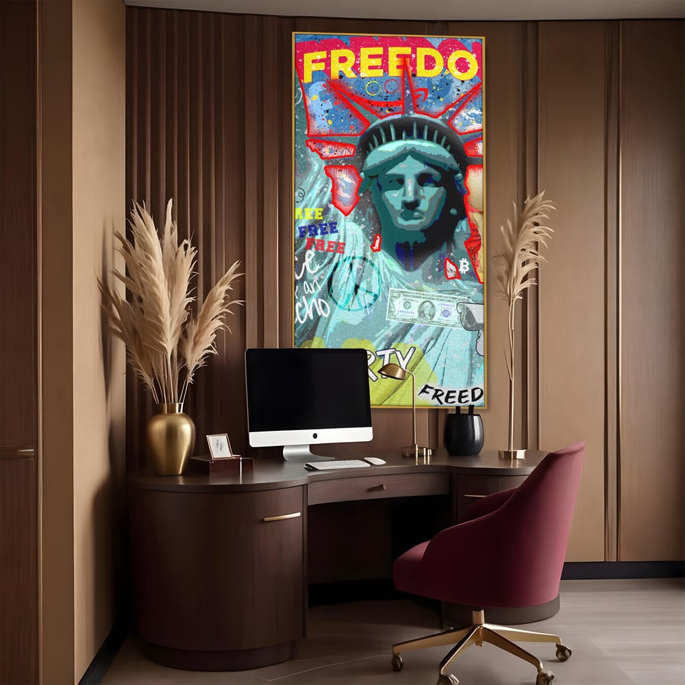 Tablou Canvas Premium LuxCanva® B1014, Statuia Libertatii , Motivational, America, Zeita Libertatii, Culori Vibrante
