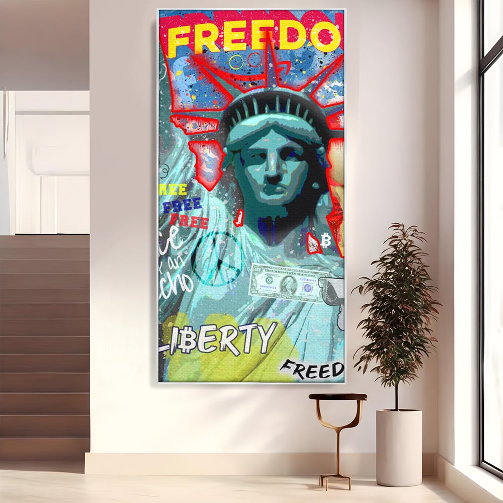 Tablou Canvas Premium LuxCanva® B1014, Statuia Libertatii , Motivational, America, Zeita Libertatii, Culori Vibrante