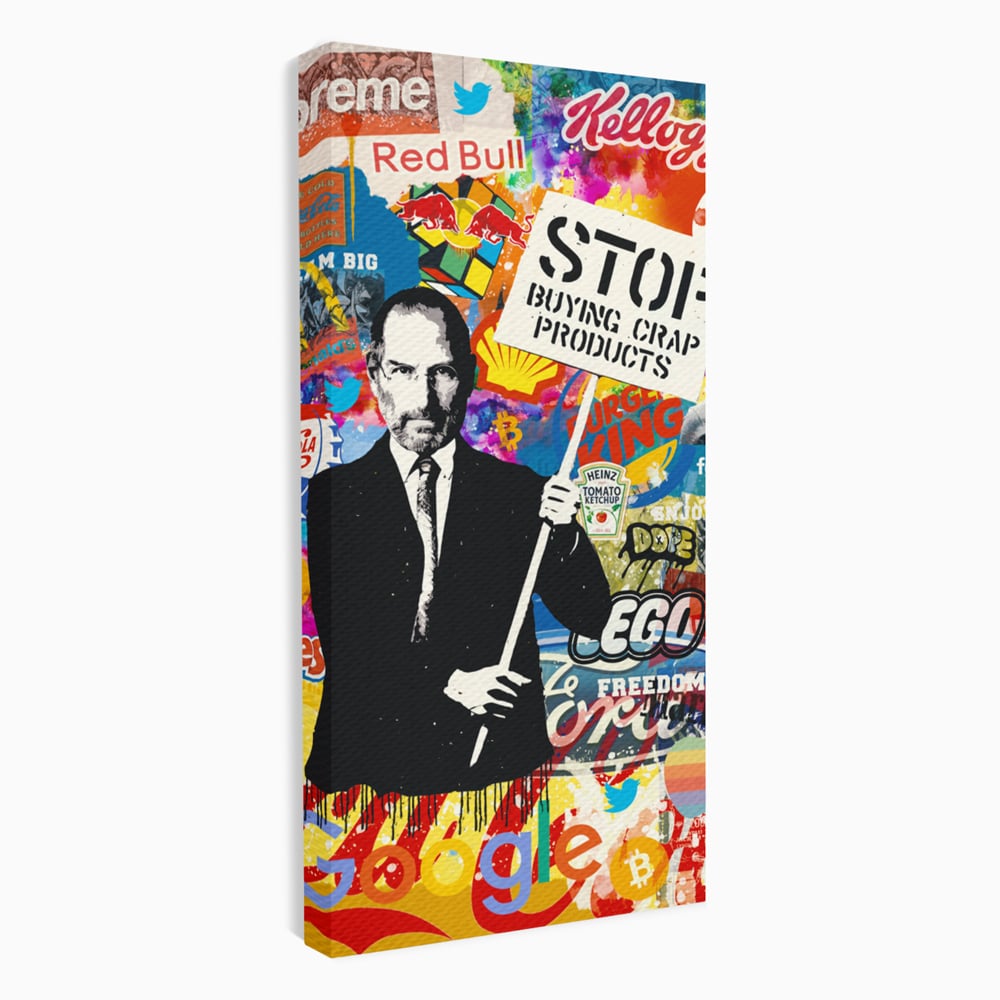 Tablou Canvas Premium LuxCanva® B1015, Steve Jobs , Motivational, Apple, Antreprenor, Geniu, Culori Vibrante