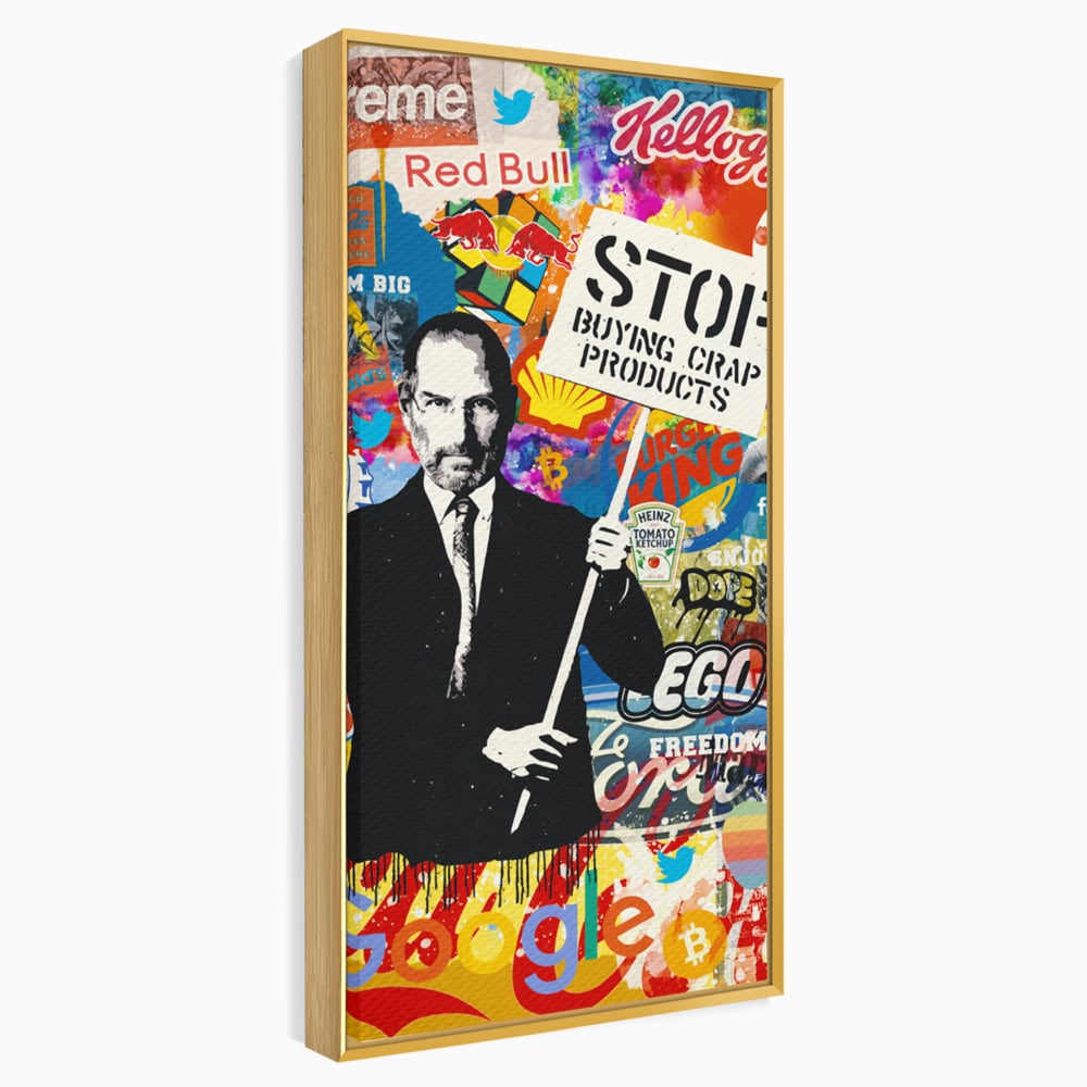 Tablou Canvas Premium LuxCanva® B1015, Steve Jobs , Motivational, Apple, Antreprenor, Geniu, Culori Vibrante