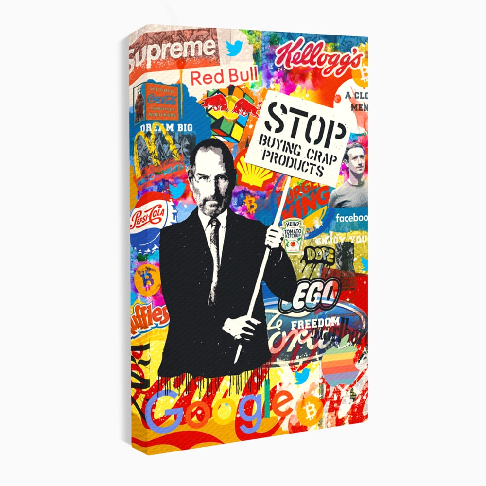 Tablou Canvas Premium LuxCanva® B1015, Steve Jobs , Motivational, Apple, Antreprenor, Geniu, Culori Vibrante