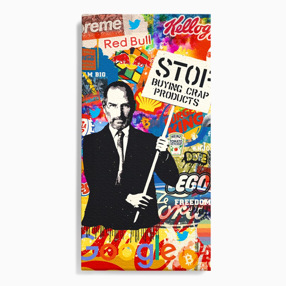 Tablou Canvas Premium LuxCanva® B1015, Steve Jobs , Motivational, Apple, Antreprenor, Geniu, Culori Vibrante