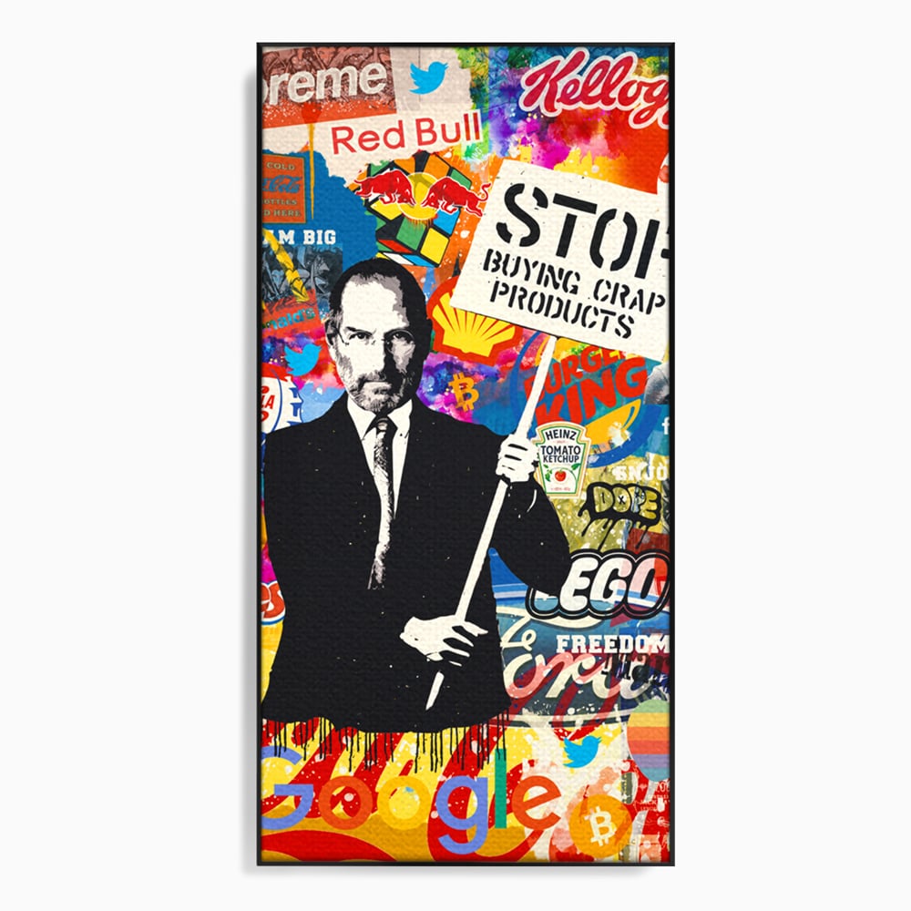 Tablou Canvas Premium LuxCanva® B1015, Steve Jobs , Motivational, Apple, Antreprenor, Geniu, Culori Vibrante