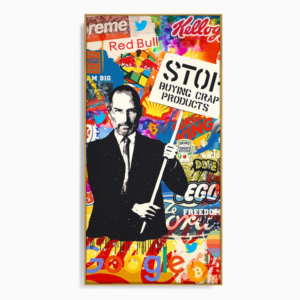 Tablou Canvas Premium LuxCanva® B1015, Steve Jobs , Motivational, Apple, Antreprenor, Geniu, Culori Vibrante
