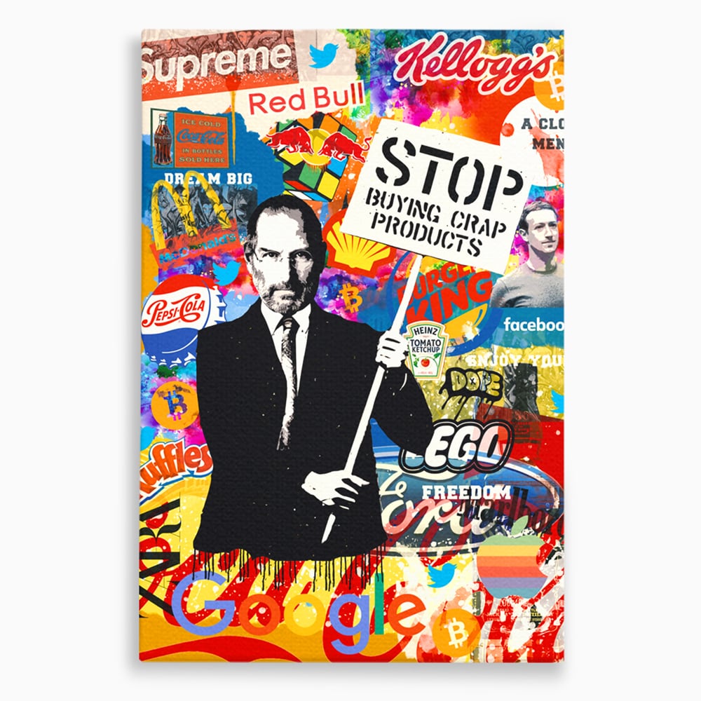 Tablou Canvas Premium LuxCanva® B1015, Steve Jobs , Motivational, Apple, Antreprenor, Geniu, Culori Vibrante